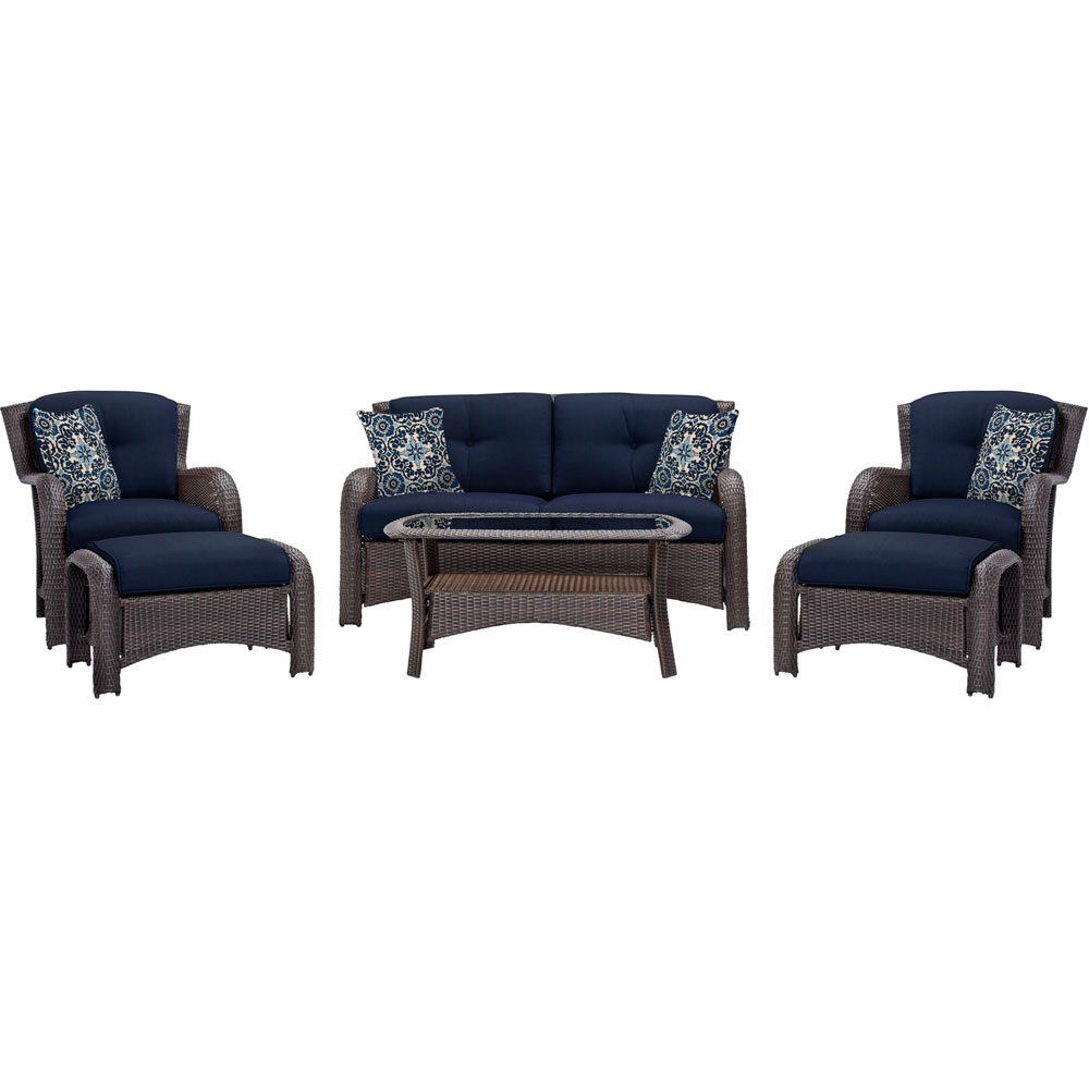 navy blue wicker cushions